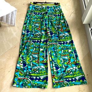 TRINA TURK WIDE LEG COVER UP PRINTED PANTS